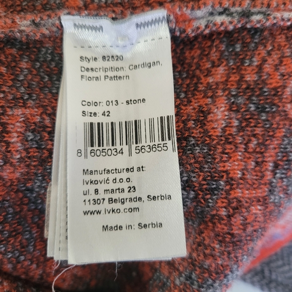 100% wool soft cozy Ivko roses sweater - Picture 6 of 7